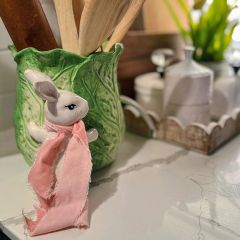 Ceramic Bunny With Cabbage Container