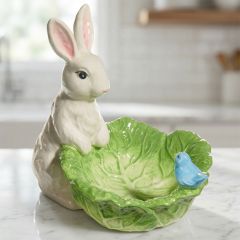 Ceramic Cabbage Bunny Bowl