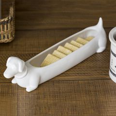 Ceramic Dachshund Cracker Dish