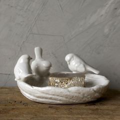 Ceramic Dish With Accent Bird
