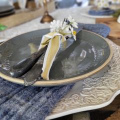 Ceramic French Blue 8 Inch Dinner Plate