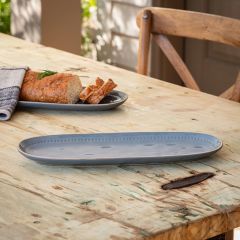 Ceramic French Blue Oblong Server