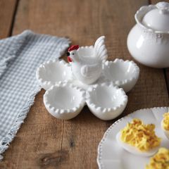 Ceramic Rooster Deviled Egg Holder
