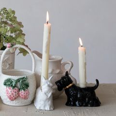 Ceramic Scottish Terrier Candle Holder Set of 2