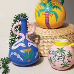 Ceramic Snake Handle Bud Vase