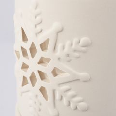 Ceramic Snowflake Cutout Candle Holder Set of 3