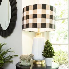 Ceramic Table Lamp With Buffalo Check Shade