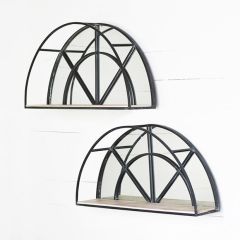 Arched Mirror Wall Shelf Set of 2