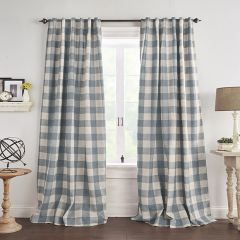 Chambray Buffalo Check Room Darkening Curtain Panel 52x84