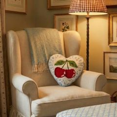 Charming Cherries Heart Hook Pillow