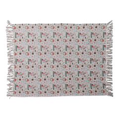 Cheerful Holiday Print Cotton Throw
