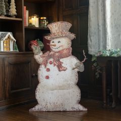 Cheerful Snowman Retro Metal Dummy Board