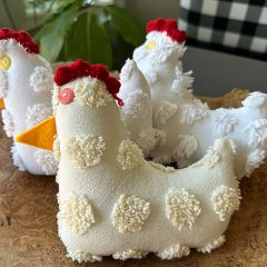 Chenille Chicken Bowl Filler Set of 2