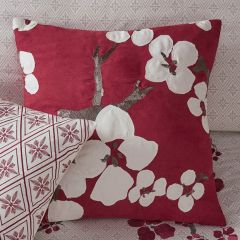 Cherry Blossoms Applique Square Accent Pillow