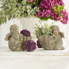 Cherub Angel Planter Pot, Set of 2