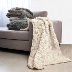 Chess Knit Throw Blanket