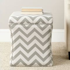 Chevron Stripe Storage Ottoman