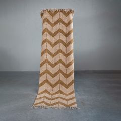 Chevron Tufted Floor Runner With Fringe