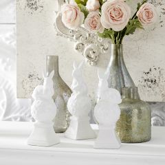 Chic Ceramic Bunny Finial Set of 3