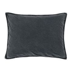 Chic Charcoal Stonewashed Cotton Canvas Pillow Sham