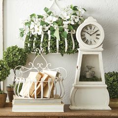 Chic Distressed Grandfather Mantel Clock
