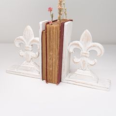 Chic Farmhouse Fleur de Lis Bookends
