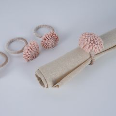 Chic Farmhouse Flower Napkin Rings Set of 4