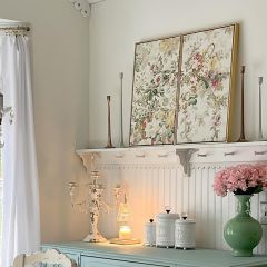 Chic Farmhouse Framed Floral Canvas Print Set of 2