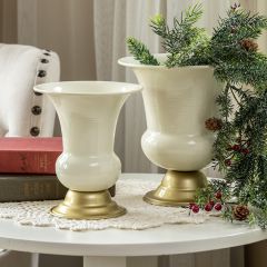 Chic Farmhouse Metal Urn Vase