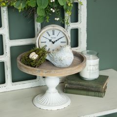 Chic Farmhouse Round Pedestal Display Stand