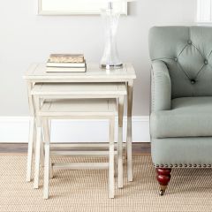 Chic Farmhouse Stacking Tray Nesting Tables Set of 3