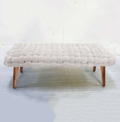 Chic Farmhouse Woven Velvet Bench