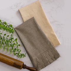 Chic Ticking Stripe Tea Towel Set of 4