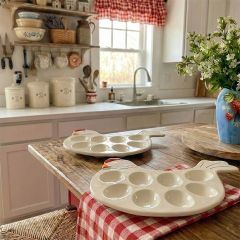 Chicken Shaped Ceramic Egg Platter