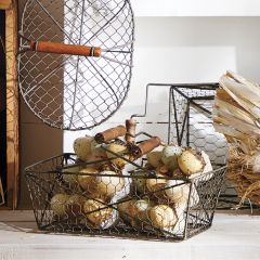Chicken Wire Handled Basket Set of 2