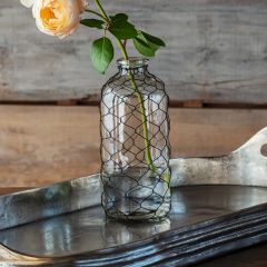 Chicken Wire Seltzer Bottle Vase