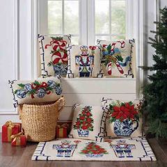 Chinoiserie Christmas Hook Pillow Collection