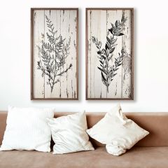 Chippy Floral Stem Framed Wall Art