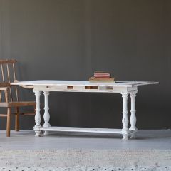Chippy White Wood Drop Leaf Table
