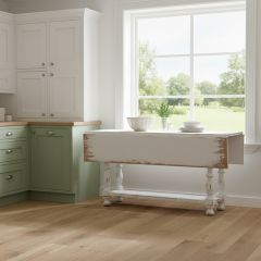 Chippy White Wood Drop Leaf Table