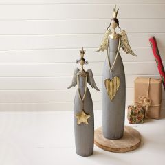 Christmas Angel Figurine Holding Charm Set of 2