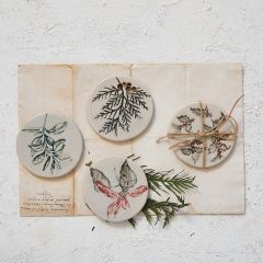 Christmas Botanicals Stoneware Coaster Set of 4