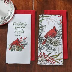 Christmas Cardinals Dish Towels Set of 4