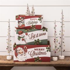 Christmas Celebration Nesting Crates Set of 3