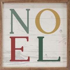 Christmas Colors Noel Whitewash Framed Sign