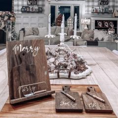 Christmas Cutting Board with Knife Set of 3