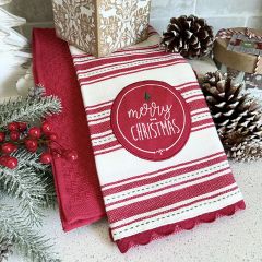 Christmas Greeting Kitchen Towel Set of 2