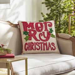 Christmas Holly Berry Accent Pillow