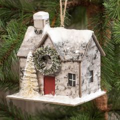Christmas House Ornament Set of 2