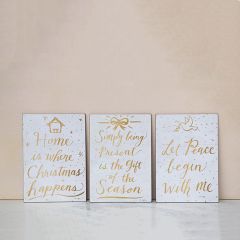 Christmas Inspiration Wood Wall Sign Set of 3
